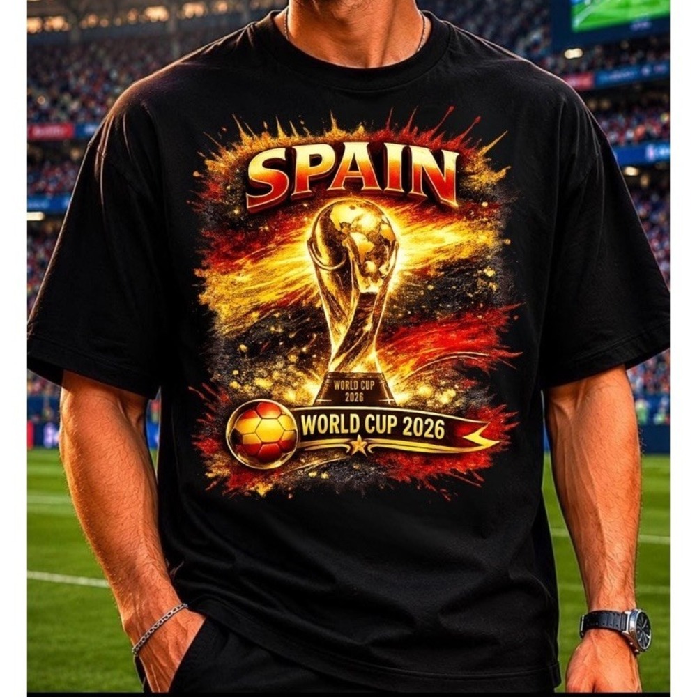 Futbol Team Spain ๐ช๐ธ T-SHIRT Unisex Adult Black XL - Picture 1 of 1
